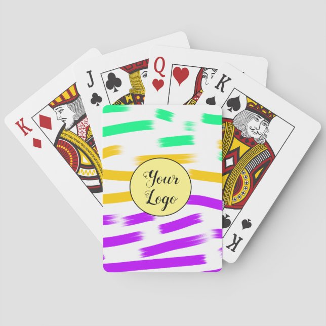 enkel anpassningsbar gult blå vattenfärg lägga til casinokort (Baksidan)