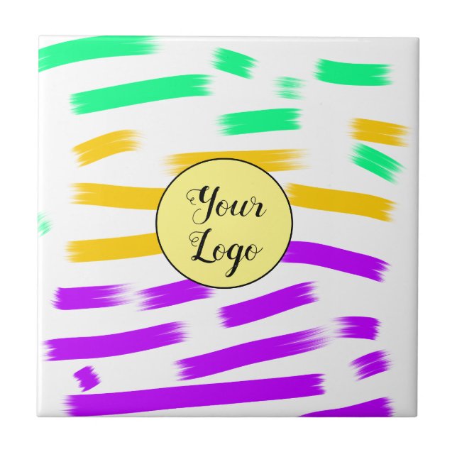 enkel anpassningsbar gult blå vattenfärg lägga til kakelplatta (Framsidan)