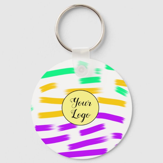 enkel anpassningsbar gult blå vattenfärg lägga til nyckelring (Framsida)