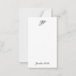 Enkel anpassningsbar Hand-skript Namn Monogram Anteckningskort