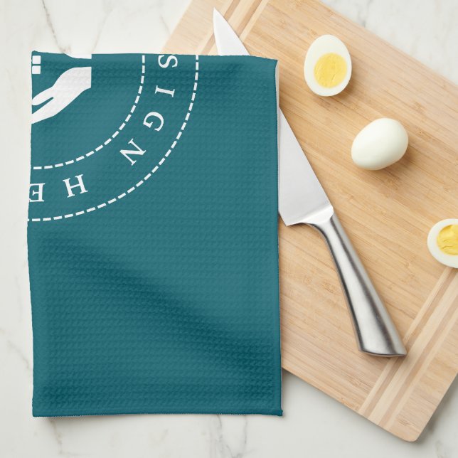 Enkel Anpassningsbar - Logotyp och promenertext Kökshandduk (Vikt i Fjärdedel)