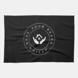 Enkel Anpassningsbar - Logotyp och promenertext Kökshandduk