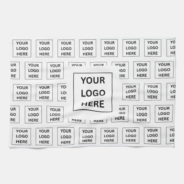 Enkel Anpassningsbar - Logotyp och promenertext Kökshandduk (Horisontell)