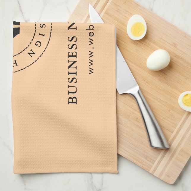 Enkel Anpassningsbar - Logotyp och promenertext Kökshandduk (Vikt i Fjärdedel)