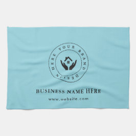 Enkel Anpassningsbar - Logotyp och promenertext Kökshandduk