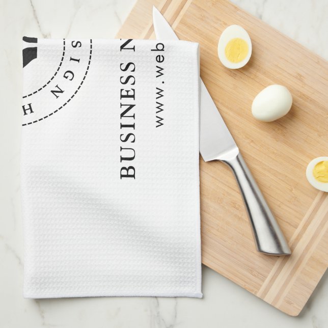Enkel Anpassningsbar - Logotyp och promenertext Kökshandduk (Vikt i Fjärdedel)