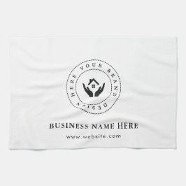 Enkel Anpassningsbar - Logotyp och promenertext Kökshandduk