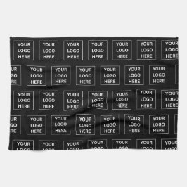 Enkel Anpassningsbar - Logotyp och promenertext Kökshandduk