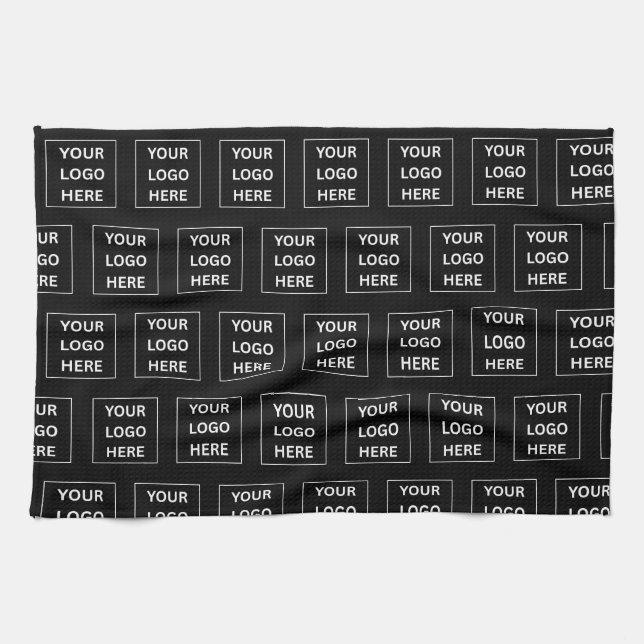 Enkel Anpassningsbar - Logotyp och promenertext Kökshandduk (Horisontell)