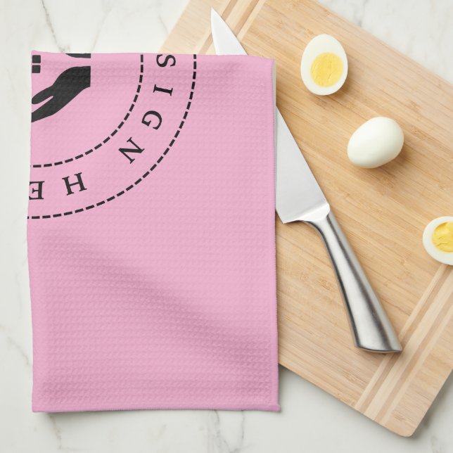 Enkel Anpassningsbar - Logotyp och promenertext Kökshandduk (Vikt i Fjärdedel)