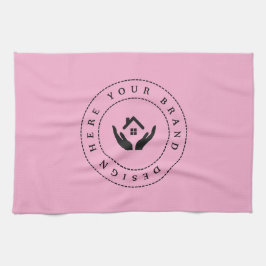 Enkel Anpassningsbar - Logotyp och promenertext Kökshandduk