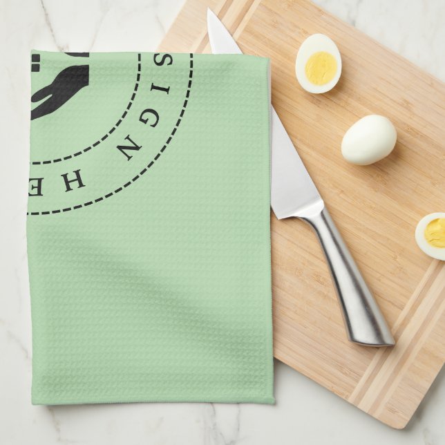 Enkel Anpassningsbar - Logotyp och promenertext Kökshandduk (Vikt i Fjärdedel)