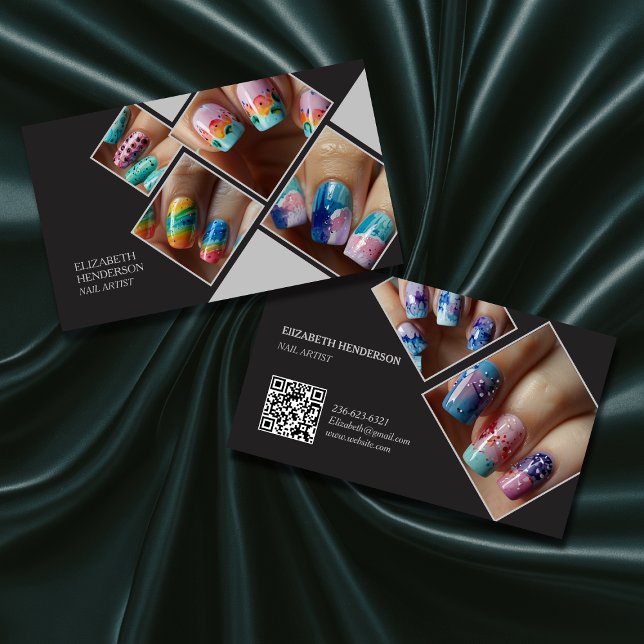Enkel Anpassningsbar Nail Artist Beauty Chic Glam Visitkort (Skapare uppladdad)