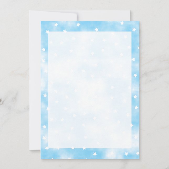 Enkel Anpassningsbar Stars Himmel Watercolor Gräns Inbjudningar (Framsida)