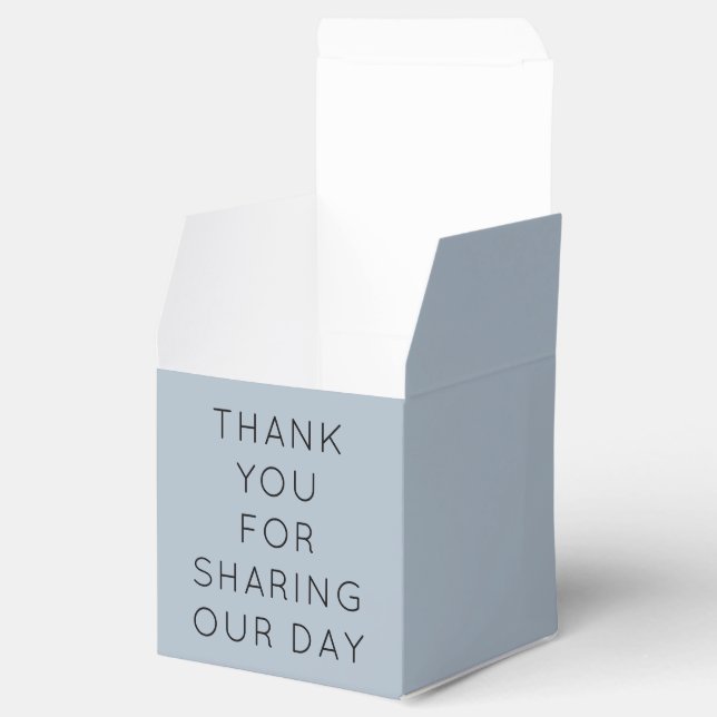 Enkel Anpassningsbar Tack för Dusty Blue Namn Datu Presentaskar (Öppnad)