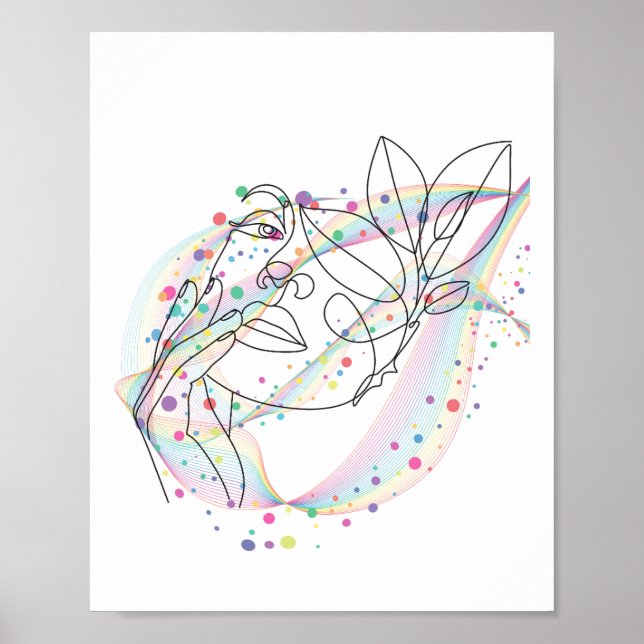 Enkel ansiktsdesign i linjeteckning konstnärlig de poster (Framsidan)