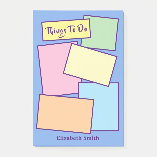 Enkel anteckning Papper Pastel Färg Post-it Block (Framsida)