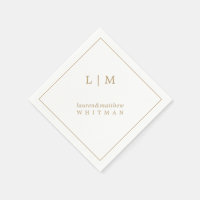 Enkel Antik Guld Monogram Elegant Bröllop