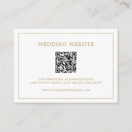 Enkel Antik Guld Monogram QR-kod Bröllop Tilläggskort