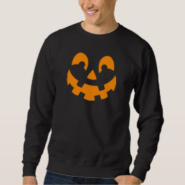 Enkel apelsinorange pumpa ansikte silhuett Hallowe Lång Ärmad Tröja