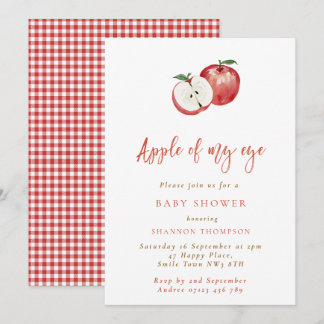Enkel Apple of My Eye Höst Baby Shower Inbjudningar