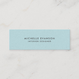 Enkel Aqua Blue Linen-Professionell Mini Visitkort