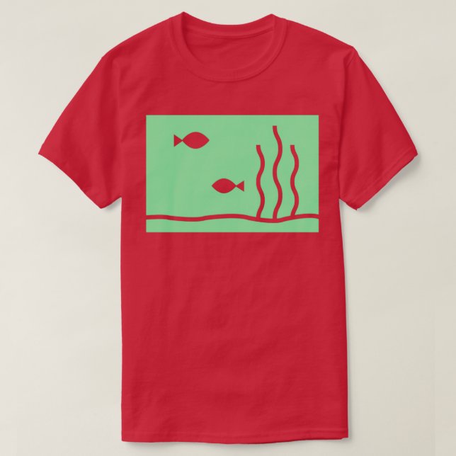 Enkel Aquarium-Grönt T Shirt (Design framsida)
