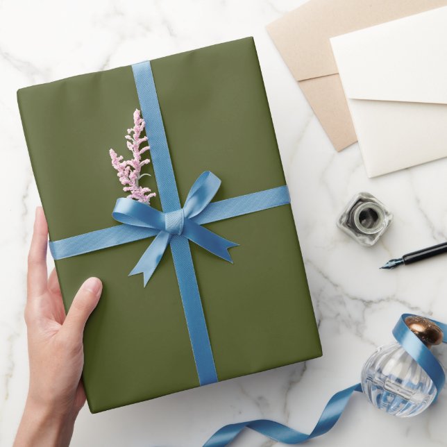 Enkel armégrön färgnyans presentpapper (Gifting)