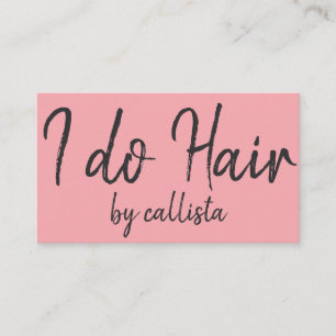 Enkel Artsy Black Rosa Typography Hairstylist Visitkort