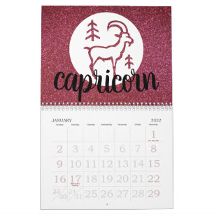 Enkel astrologi Zodiac Glitter Birthstone Chart Kalender