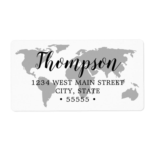 Enkel återvändandeetikett för världskartan fraktsedel (Framsidan)