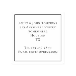 Enkel återvändo Namn och Adress Square Stämpel