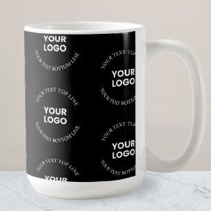 Enkel att ersätta Logotyp och redigerbar text Möns Kaffemugg