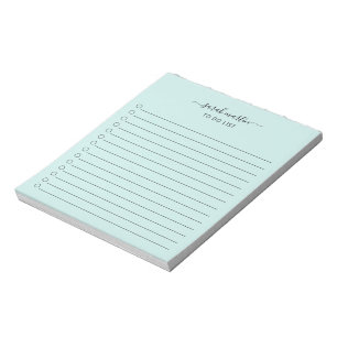 Enkel Att Göra Lista Modern Elegant Teal Turkos Anteckningsblock