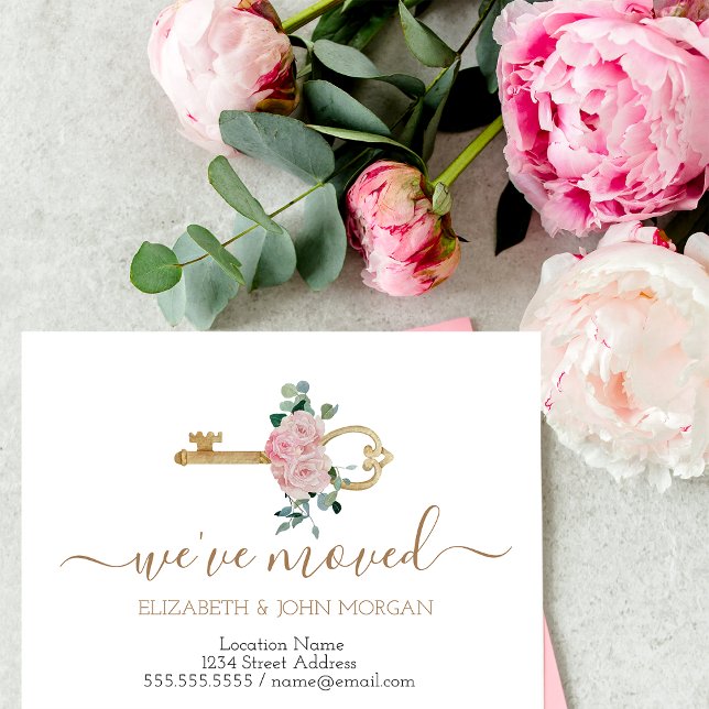 Enkel att jag har Flyttat Nyckel Ro Ny adress Meddelande Vykort (Skapare uppladdad)