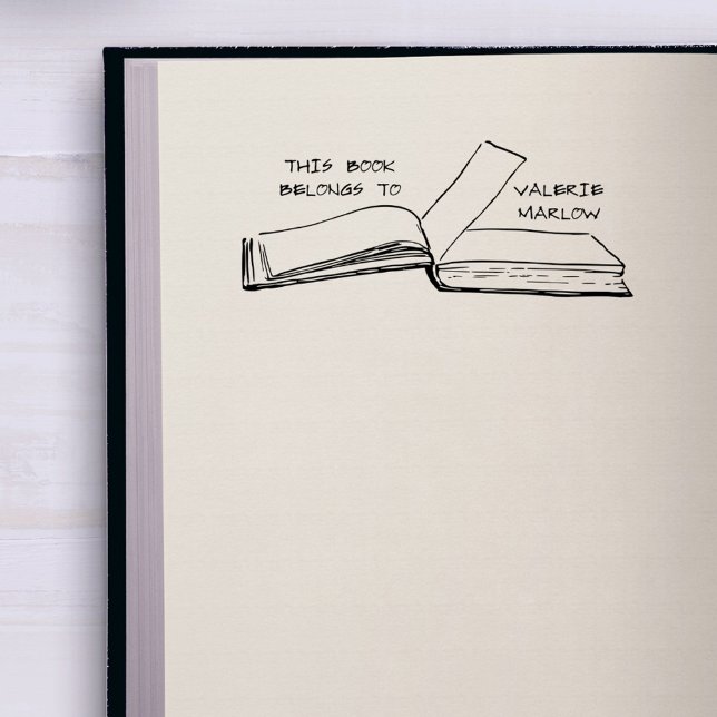 Enkel Avslappnad Hand-skriftlig Anpassningsbar Bib Självfärgande Stämpel (Simple Rustic Casual Handwriting Library Book Self-inking Stamp)