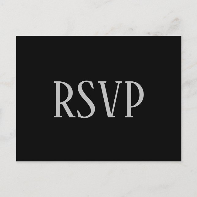 Enkel B&G-design - RSVP/svarsbrev för middagsval Vykort (Framsida)