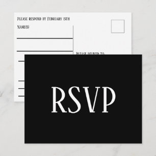 Enkel B&W-design - RSVP/rättersvals vykort