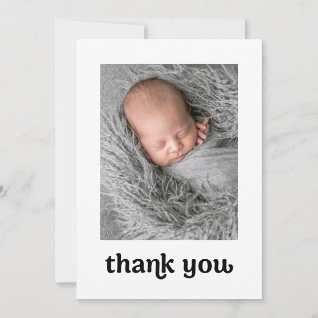 Enkel Baby 2-fotoreflektor för Trendig Tack Kort (Framsida)