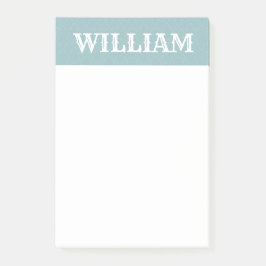 Enkel baby blue personlig namn post-it block