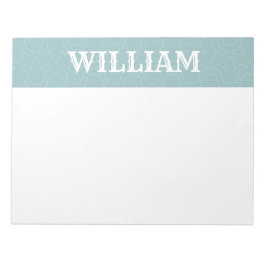 Enkel baby blue personlig namn rand anteckningsblock