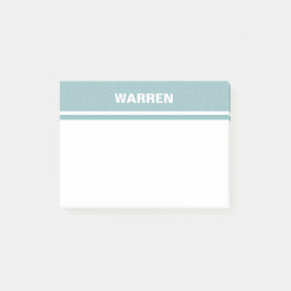 Enkel baby blue personlig namn rand post-it block