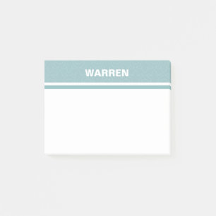 Enkel baby blue personlig namn rand post-it block