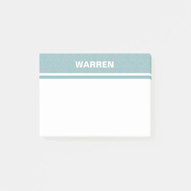 Enkel baby blue personlig namn rand post-it block (Framsida)