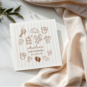 Enkel Baby Bryggs Doodle Kaffe Baby Shower Pappersservett