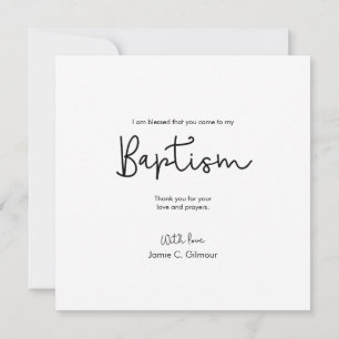 Enkel Baby-fotodobaptism i Elegant anpassningsbar Tack Kort