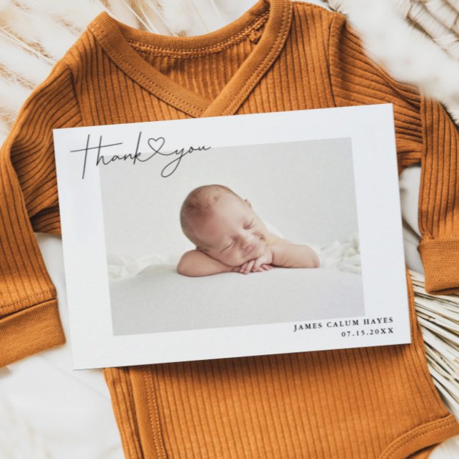 Enkel Baby Photo Tack Script Heart Birth Meddelande (Skapare uppladdad)