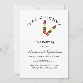 Enkel Baby Shower BBQ Baby Q Kebab Inbjudningar