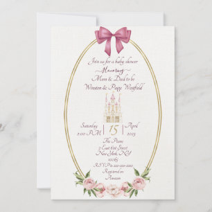 Enkel baby shower inbjudan för prinsessa