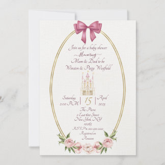 Enkel baby shower inbjudan för prinsessa